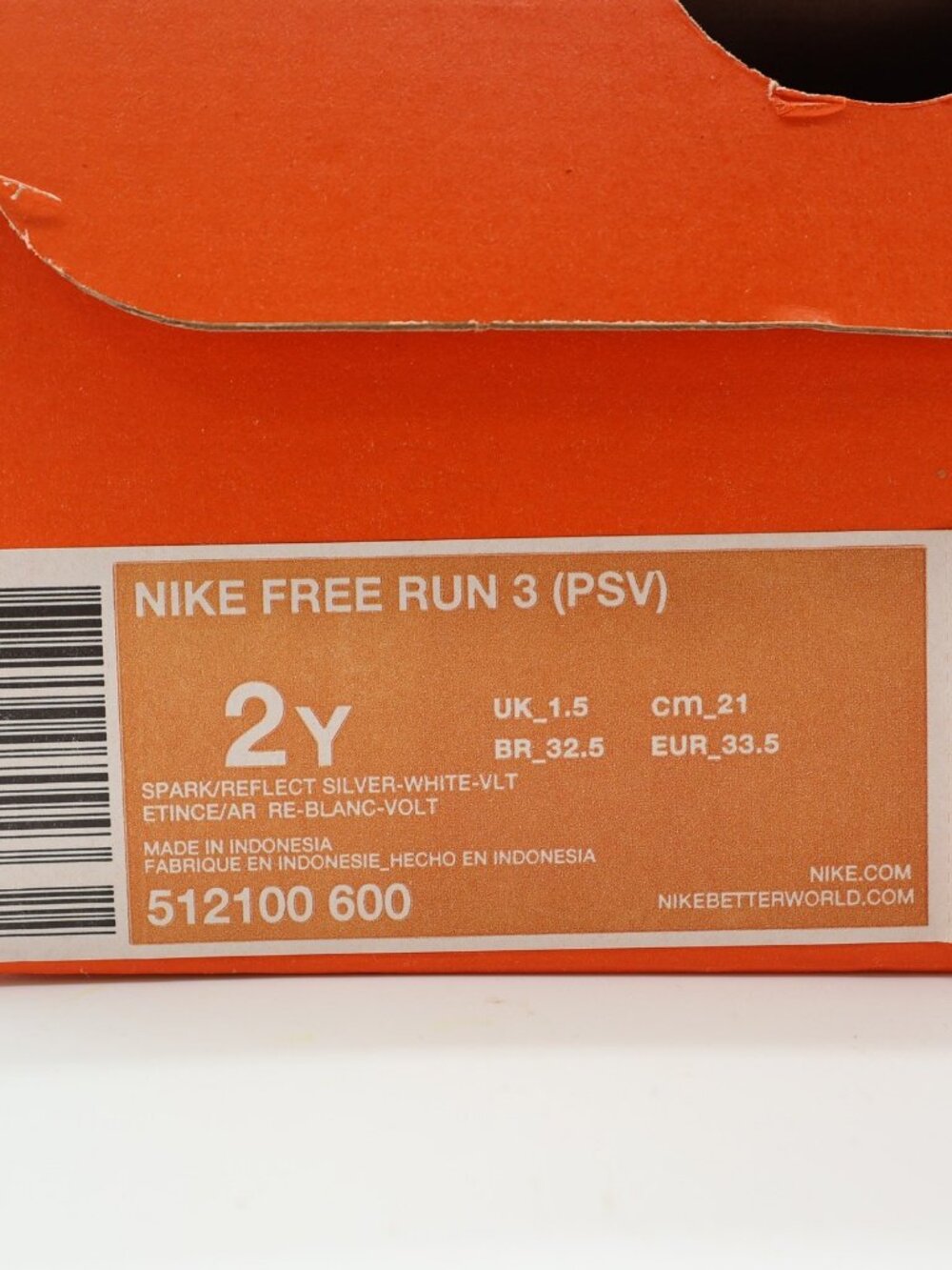 Nike Free Run 3 PSV Girls 2Y Pink Volt Athletic Running Shoes 512100-600 - Picture 8 of 14